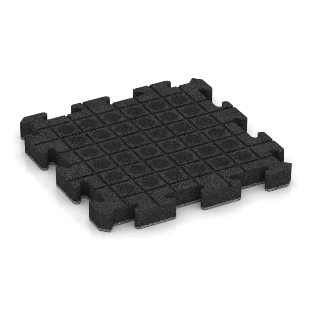 Aufsicht auf die Unterseite, also die Bodenseite von WARCO-Formteil 4560 - Esterilla Protectora Fitness im Format 500 x 500 x 50 mm.