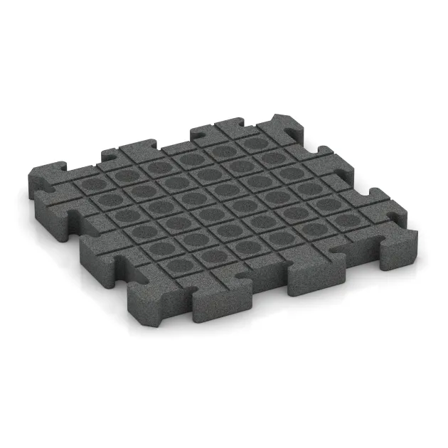 Aufsicht auf die Unterseite, also die Bodenseite von WARCO-Formteil 3165 - Esterilla Protectora Fitness im Format 500 x 500 x 50 mm.