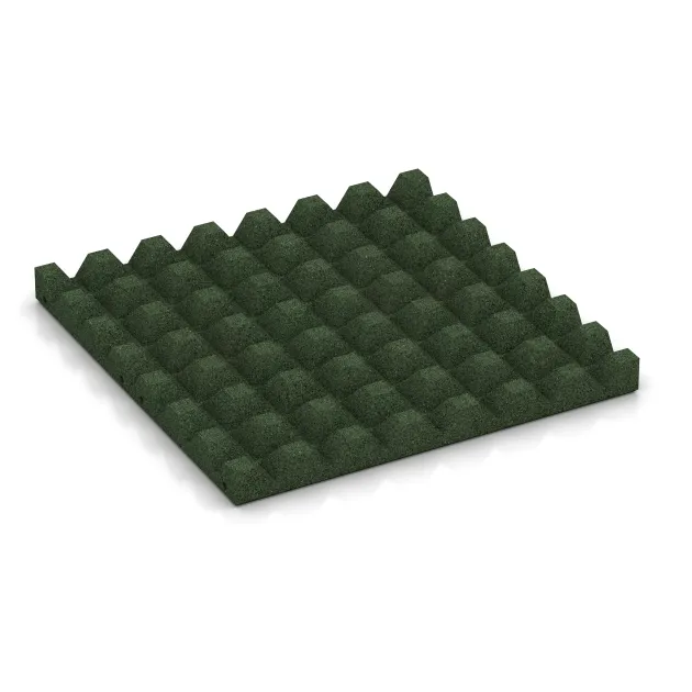 Aufsicht auf die Unterseite, also die Bodenseite von WARCO-Formteil 5526 - Losetas de caucho para parques infantiles 4,5 cm - EN 1177 ≤ 140 cm im Format 500 x 500 x 45 mm.