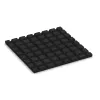 Aufsicht auf die Unterseite, also die Bodenseite von WARCO-Formteil 0526 - Wall protection tile im Format 500 x 500 x 25 mm.