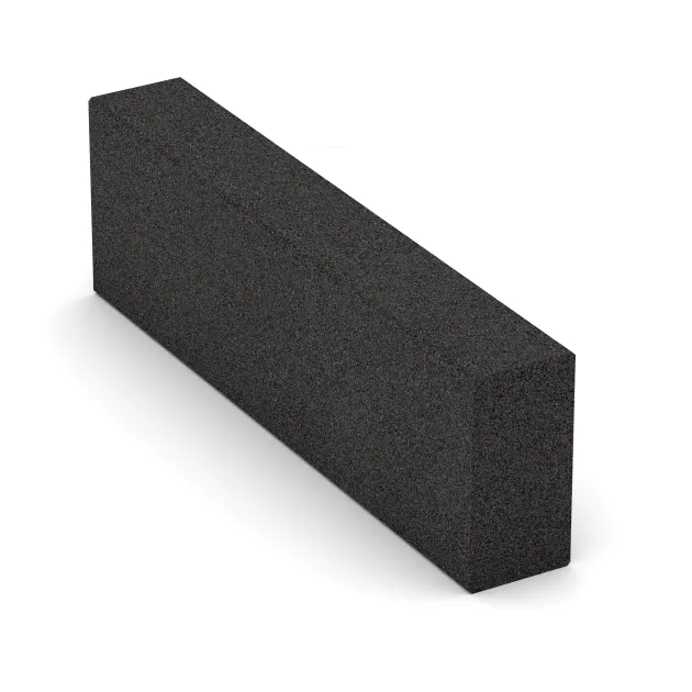 Aufsicht auf die Unterseite, also die Bodenseite von WARCO-Formteil 2602 - Bloque de escalón de caucho granulado im Format 1000 x 300 x 150 mm.