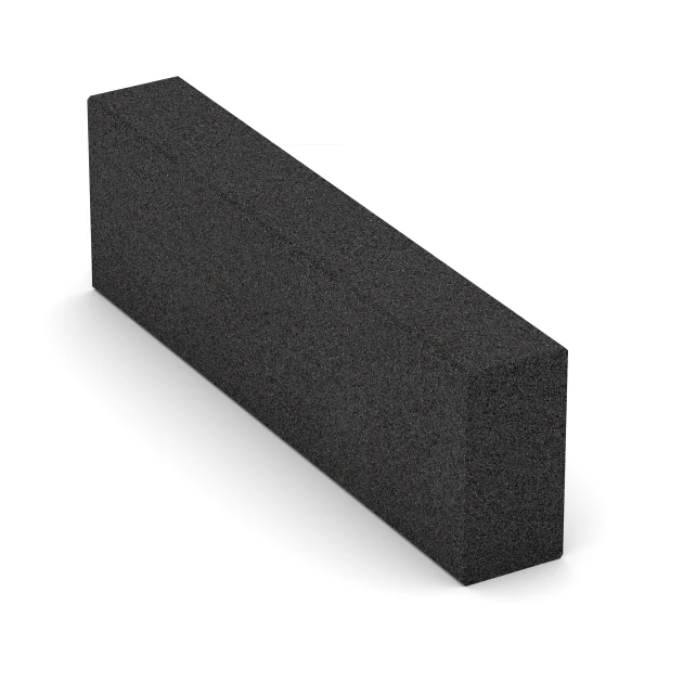 Aufsicht auf die Unterseite, also die Bodenseite von WARCO-Formteil 7028 - Bloque de escalón de caucho granulado im Format 100 x 30 x 15 cm.