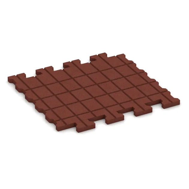 Aufsicht auf die Unterseite, also die Bodenseite von WARCO-Formteil 3546 - Baldosa de caucho – doble T / H im Format 1120 x 1000 x 43 mm.