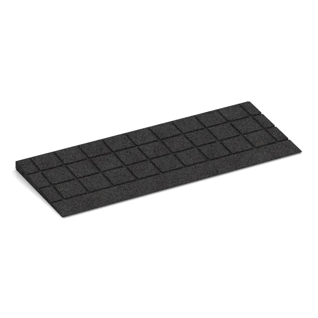 Aufsicht auf die Unterseite, also die Bodenseite von WARCO-Formteil 2342 - Anti trip wedge im Format 750 x 300 x 30/8 mm.