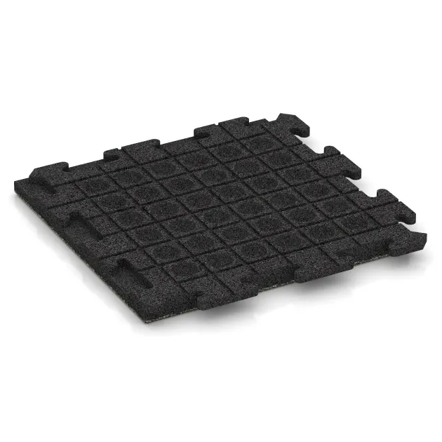 Aufsicht auf die Unterseite, also die Bodenseite von WARCO-Formteil 1340 - Baldosa borde piscina Clásica im Format 500 x 500 x 40 mm.