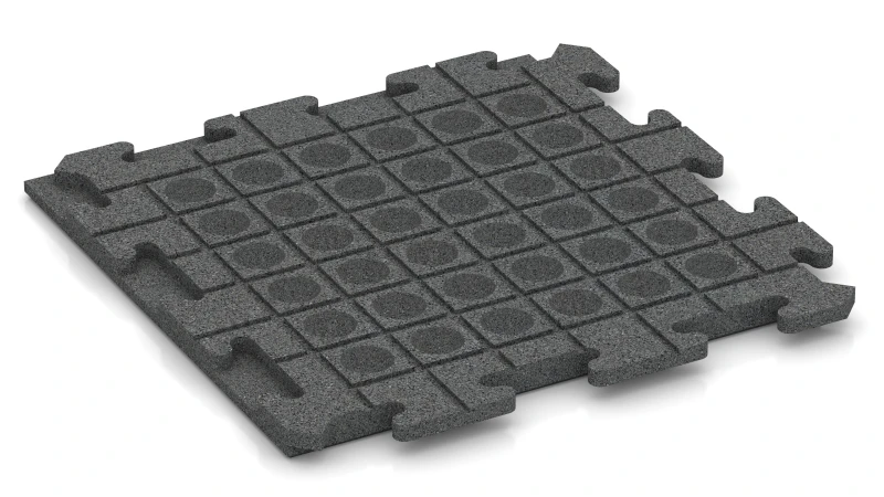 Canales de drenaje y cúpulas en disposición cuadrada