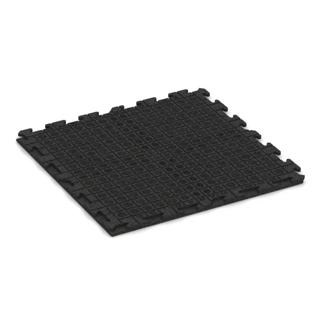 Aufsicht auf die Unterseite, also die Bodenseite von WARCO-Formteil 1601 - Pavimento Fitness Baldosas de Goma Classic im Format 1000 x 1000 x 30 mm.