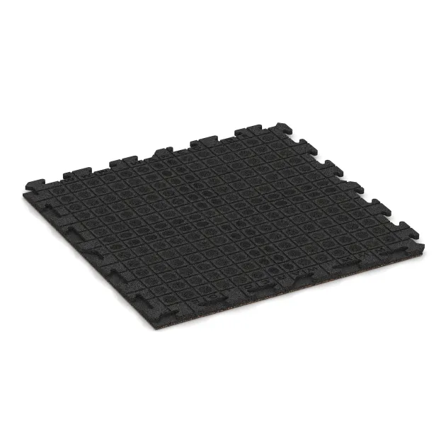 Aufsicht auf die Unterseite, also die Bodenseite von WARCO-Formteil 1603 - Pavimento Fitness Baldosas de Goma Classic im Format 1000 x 1000 x 30 mm.