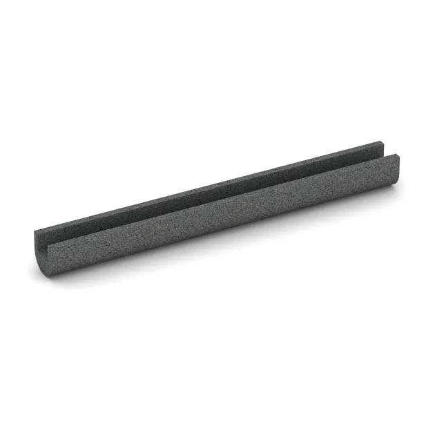 Aufsicht auf die Unterseite, also die Bodenseite von WARCO-Formteil 2583 - Kerbstone cover im Format 1000 x 100 x 100 x 50 mm.