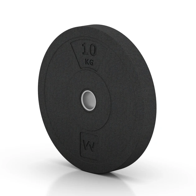 Aufsicht auf die Unterseite, also die Bodenseite von WARCO-Formteil 6085 - Bumper Plate im Format 10 kg | ø 45,4 x 5,85 cm.