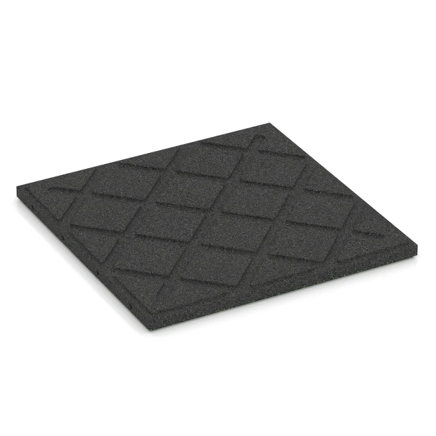 Aufsicht auf die Unterseite, also die Bodenseite von WARCO-Formteil 6415 - Loseta amortiguadora – 90 cm im Format 50 x 50 x 3 cm.