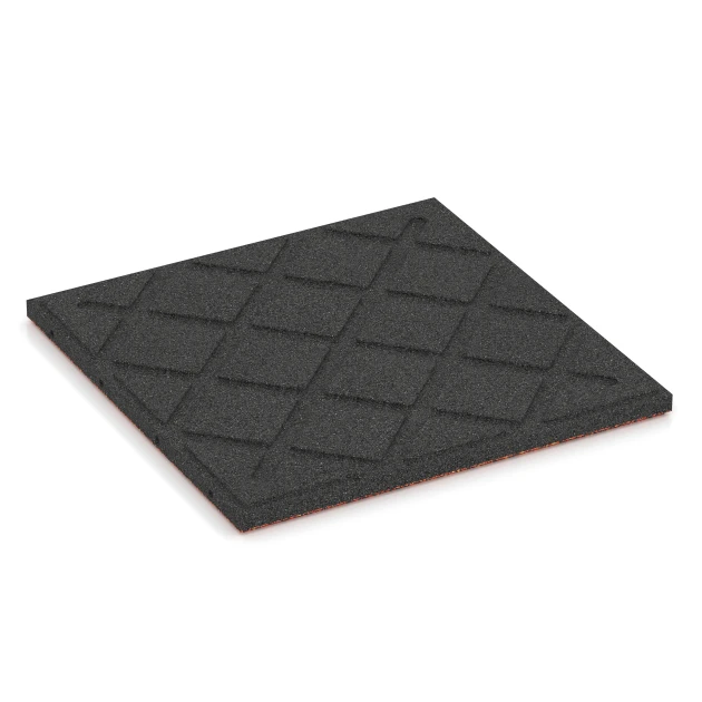 Aufsicht auf die Unterseite, also die Bodenseite von WARCO-Formteil 6417 - Loseta amortiguadora – 90 cm im Format 50 x 50 x 3 cm.