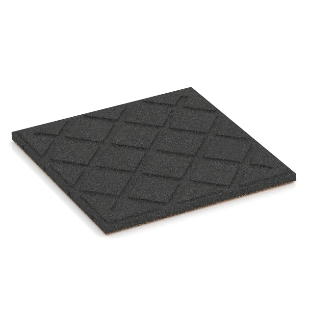 Aufsicht auf die Unterseite, also die Bodenseite von WARCO-Formteil 6416 - Loseta amortiguadora – 90 cm im Format 50 x 50 x 3 cm | 0,25 m².