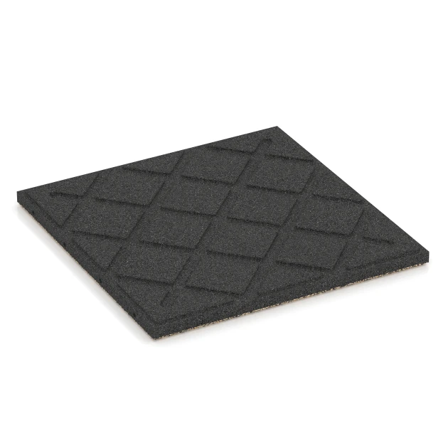 Aufsicht auf die Unterseite, also die Bodenseite von WARCO-Formteil 6419 - Loseta amortiguadora – 90 cm im Format 50 x 50 x 3 cm | 0,25 m².