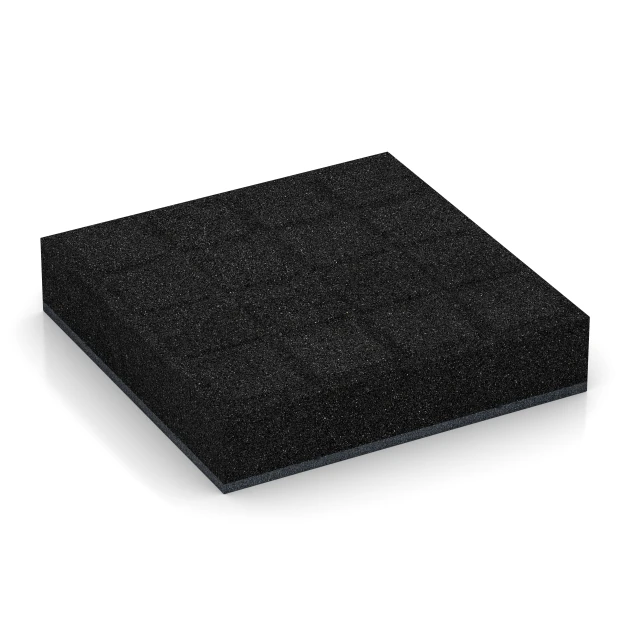 Aufsicht auf die Unterseite, also die Bodenseite von WARCO-Formteil 6281 - Baldosa amortiguadora – 300 cm im Format 50 x 50 x 11 cm.