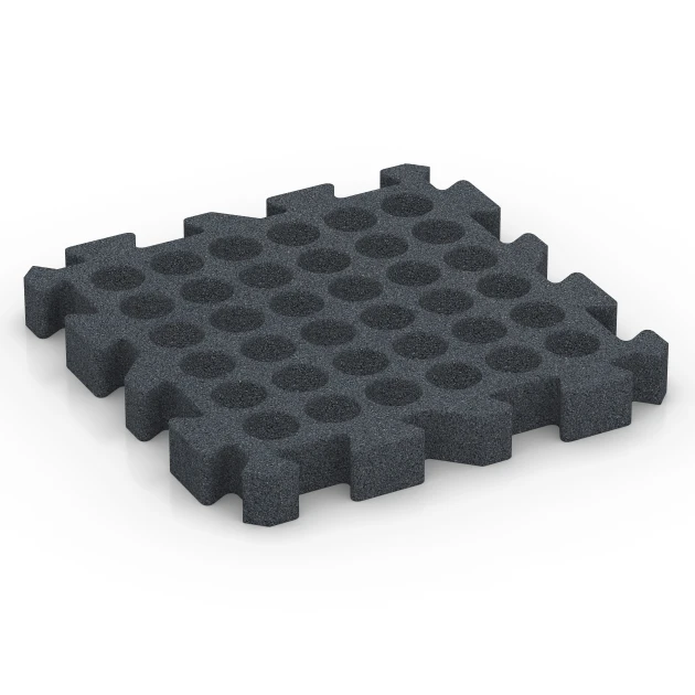 Aufsicht auf die Unterseite, also die Bodenseite von WARCO-Formteil 6319 - Loseta anticaída tipo puzzle im Format 50 x 50 x 6 cm | 0,25 m².