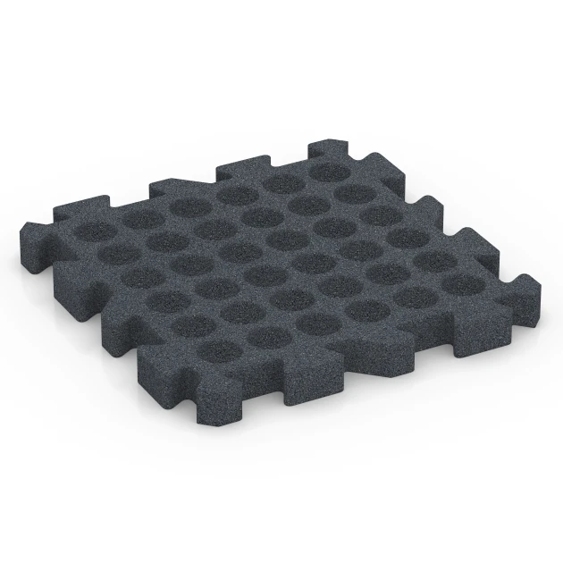Aufsicht auf die Unterseite, also die Bodenseite von WARCO-Formteil 6317 - Loseta anticaída tipo puzzle im Format 50 x 50 x 5 cm | 0,25 m².