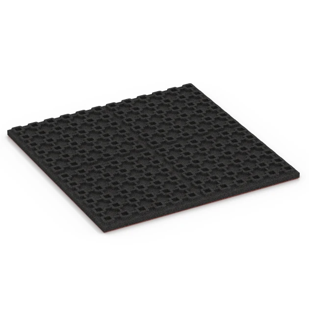 Aufsicht auf die Unterseite, also die Bodenseite von WARCO-Formteil 6388 - Loseta de caucho para cuadras Lujo im Format 100 x 100 x 4,5 cm | 1,00 m².