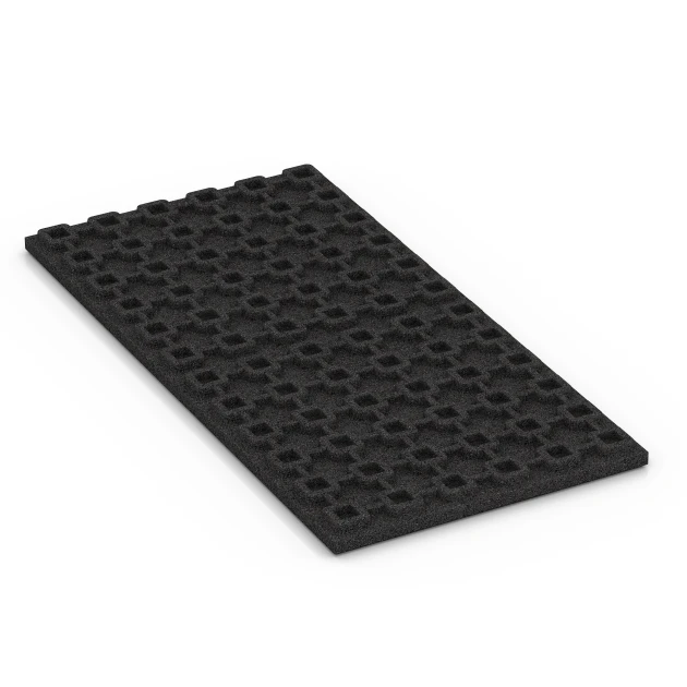 Aufsicht auf die Unterseite, also die Bodenseite von WARCO-Formteil 6385 - Loseta de caucho para cuadras Confort im Format 100 x 50 x 4 cm | 0,50 m².
