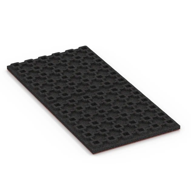Aufsicht auf die Unterseite, also die Bodenseite von WARCO-Formteil 6386 - Loseta de caucho para cuadras Confort im Format 100 x 50 x 4 cm | 0,50 m².