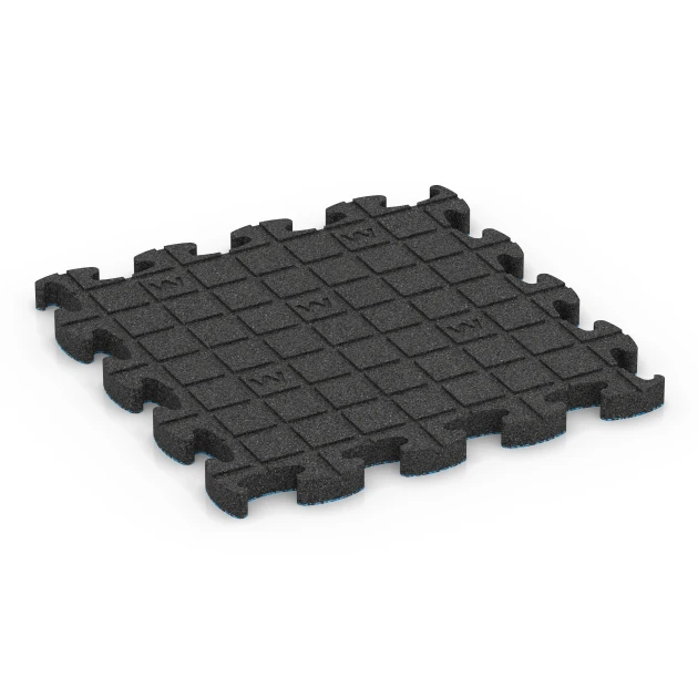 Aufsicht auf die Unterseite, also die Bodenseite von WARCO-Formteil 6884 - Suelo Fitness Max im Format 44,6 x 44,6 × 2,8 cm.