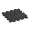 Aufsicht auf die Unterseite, also die Bodenseite von WARCO-Formteil 6821 - Loseta efecto piedra encajable im Format 30 x 30 x 1,8 cm.