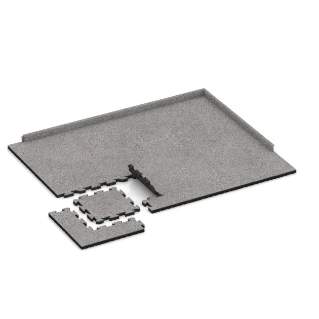 Typische Verlegung oder Einbausituation für den Artikel 4555 von WARCO - Esterilla Protectora Fitness HD, Farbton Gris jaspeado in der Abmessung 500 x 500 x 40 mm.