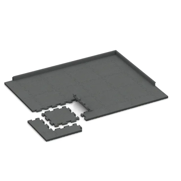 Typische Verlegung oder Einbausituation für den Artikel 4194 von WARCO - Pavimento deportivo de caucho HD, Farbton Gris pizarra in der Abmessung 500 x 500 x 40 mm.
