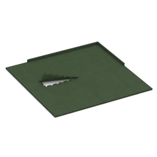 Typische Verlegung oder Einbausituation für den Artikel 3483 von WARCO - Esterilla Protectora Fitness HD, Farbton Verde hierba in der Abmessung 1000 x 1000 x 40 mm.