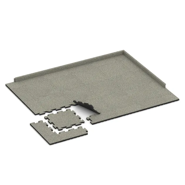 Typische Verlegung oder Einbausituation für den Artikel 4105 von WARCO - Pavimento deportivo de caucho HD, Farbton Granito claro in der Abmessung 500 x 500 x 30 mm.