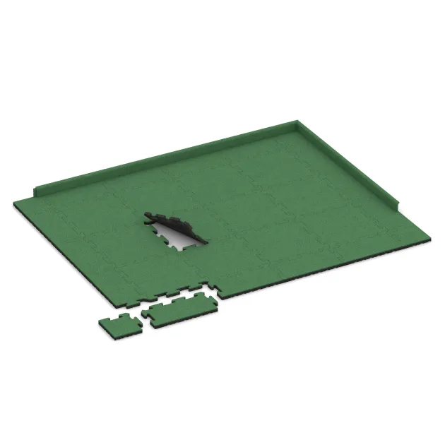 Typische Verlegung oder Einbausituation für den Artikel 5305 von WARCO - Loseta anticaída tipo puzzle, Farbton Verde primavera in der Abmessung 500 x 500 x 30 mm.