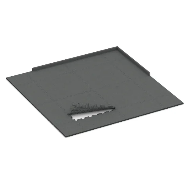 Typische Verlegung oder Einbausituation für den Artikel 3327 von WARCO - Playground flooring, Farbton Gris pizarra in der Abmessung 1000 x 1000 x 30 mm.