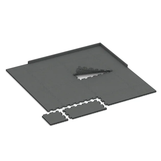 Typische Verlegung oder Einbausituation für den Artikel 5149 von WARCO - Loseta de borde, Farbton Gris pizarra in der Abmessung 1000 x 485 x 40 mm.