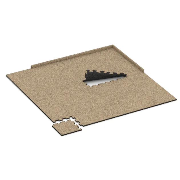 Typische Verlegung oder Einbausituation für den Artikel 5054 von WARCO - Loseta de esquina HD, Farbton Travertino in der Abmessung 485 x 485 x 30 mm.