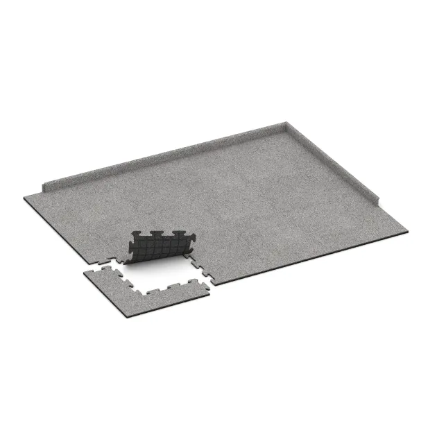 Typische Verlegung oder Einbausituation für den Artikel 4593 von WARCO - Pavimento deportivo para perros HD, Farbton Gris jaspeado in der Abmessung 500 x 500 x 18 mm.
