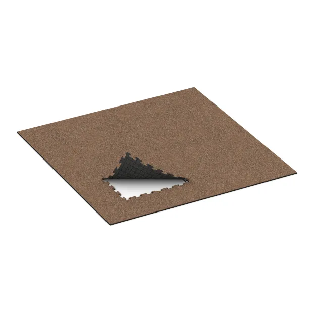 Typische Verlegung oder Einbausituation für den Artikel 0319 von WARCO - Esterilla de fitness 18 mm, Farbton Café con leche in der Abmessung 1000 x 1000 x 18 mm.