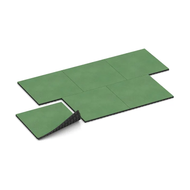 Typische Verlegung oder Einbausituation für den Artikel 0771 von WARCO - Pavimento antitrauma infantil, Farbton Verde pálido in der Abmessung 1000 x 1000 x 40 mm.