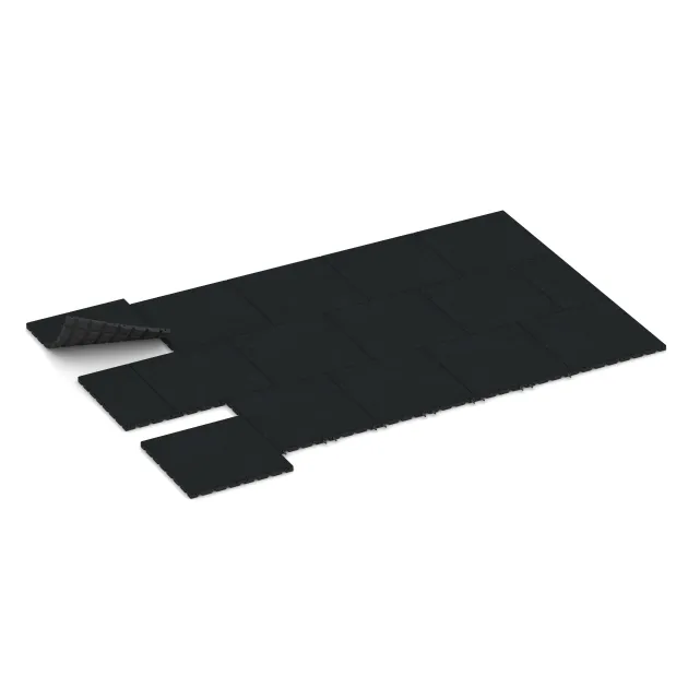 Typische Verlegung oder Einbausituation für den Artikel 5469 von WARCO - Loseta de caucho para parques infantiles 3 cm - EN 1177 ≤ 100 cm, Farbton Gris Hierro in der Abmessung 500 x 500 x 30 mm.
