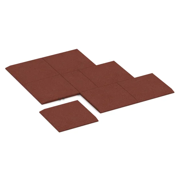 Typische Verlegung oder Einbausituation für den Artikel 0462 von WARCO - Corner tile (two chamfered sides), Farbton Rojo ladrillo in der Abmessung 500 x 500 x 30 mm.