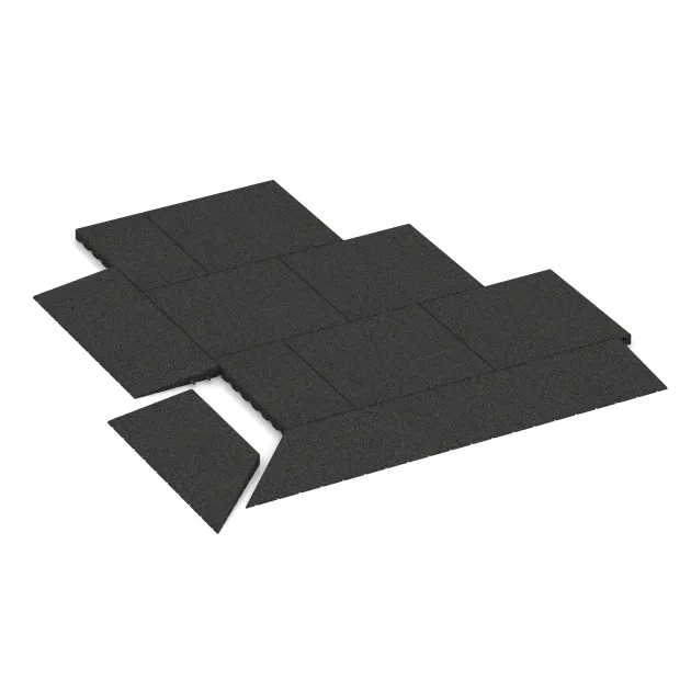Typische Verlegung oder Einbausituation für den Artikel 2036 von WARCO - Corner half wedge right, Farbton Antracita in der Abmessung 750 x 300 x 40/8 mm.