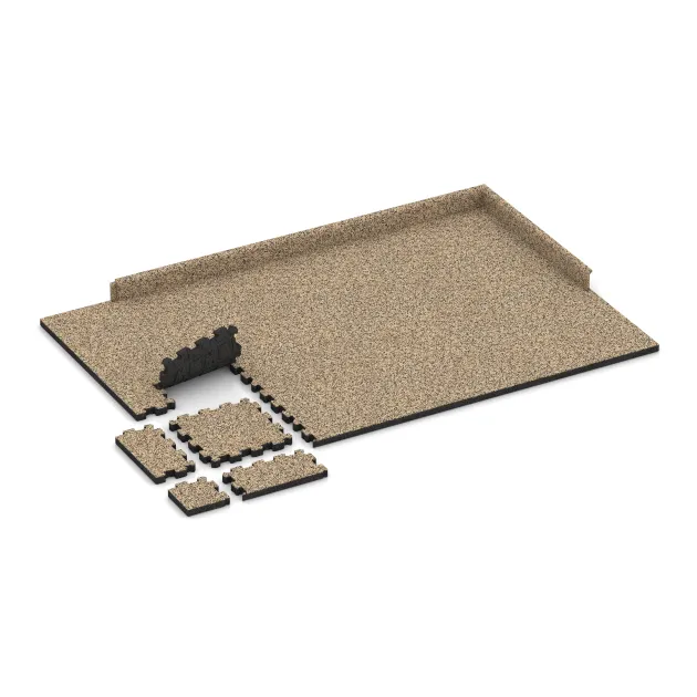 Typische Verlegung oder Einbausituation für den Artikel 6108 von WARCO - Baldosa borde piscina sin juntas, Farbton Travertino in der Abmessung 306 x 306 x 30 mm.