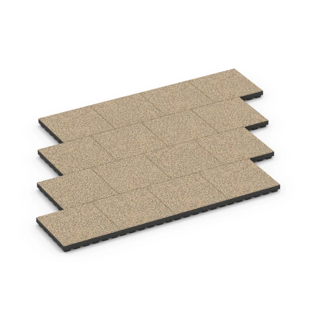 Typische Verlegung oder Einbausituation für den Artikel 6446 von WARCO - Loseta amortiguadora – 210 cm, Farbton Travertino in der Abmessung 50 x 50 x 7 cm.