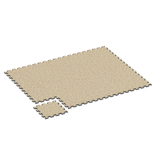 Typische Verlegung oder Einbausituation für den Artikel 6829 von WARCO - Fitness Active suelo, Farbton Travertino in der Abmessung 44,6 x 44,6 x 1,8 cm.