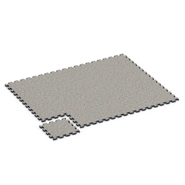 Typische Verlegung oder Einbausituation für den Artikel 6842 von WARCO - Fitness Active suelo, Farbton Granito gris in der Abmessung 44,6 x 44,6 × 2,8 cm.