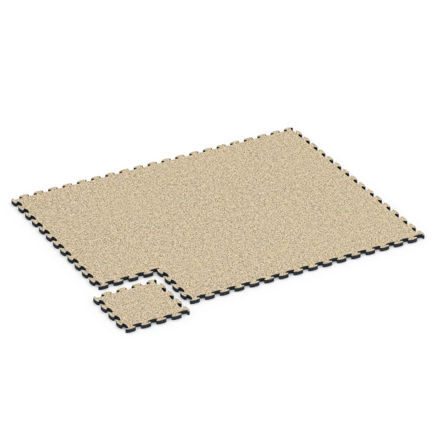 Typische Verlegung oder Einbausituation für den Artikel 6847 von WARCO - Fitness Active suelo, Farbton Travertino in der Abmessung 44,6 x 44,6 × 2,8 cm.