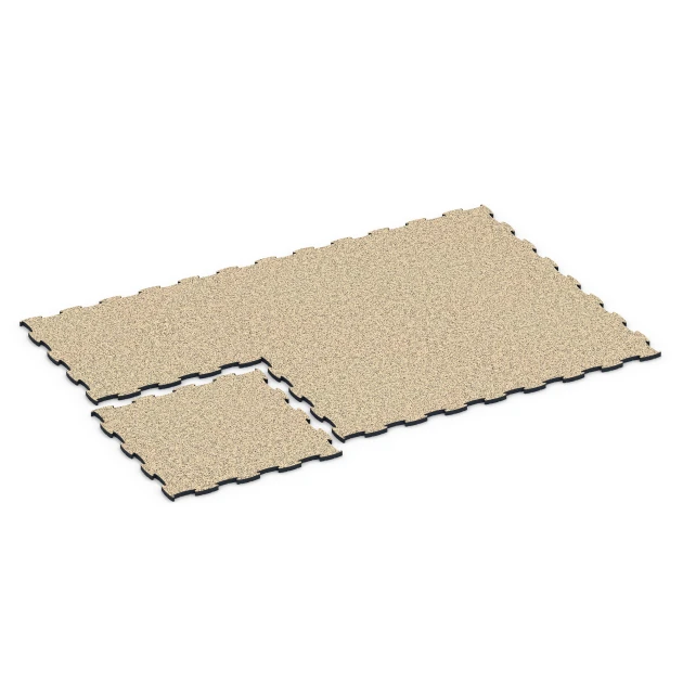 Typische Verlegung oder Einbausituation für den Artikel 6892 von WARCO - Suelo Fitness Max, Farbton Travertino in der Abmessung 97,1 x 97,1 x 2,8 cm.