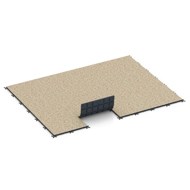 Typische Verlegung oder Einbausituation für den Artikel 7138 von WARCO - Suelo de gimnasio para exterior, Farbton Travertino in der Abmessung 60 x 60 x 3 cm | 0,36 m².