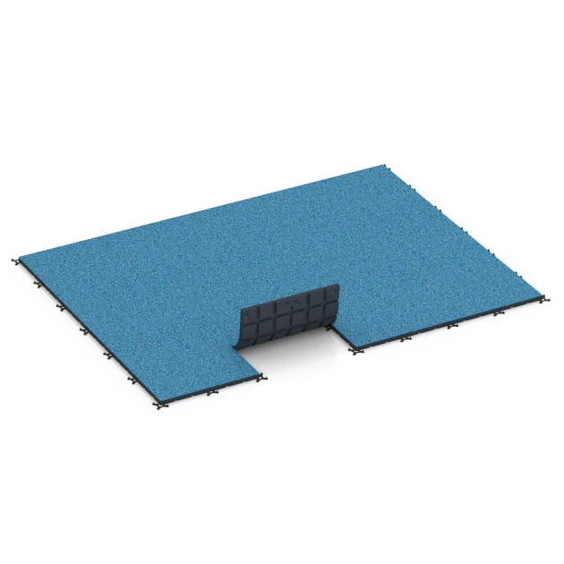 Typische Verlegung oder Einbausituation für den Artikel 7139 von WARCO - Suelo de gimnasio para exterior, Farbton Atlántico in der Abmessung 60 x 60 x 3 cm | 0,36 m².