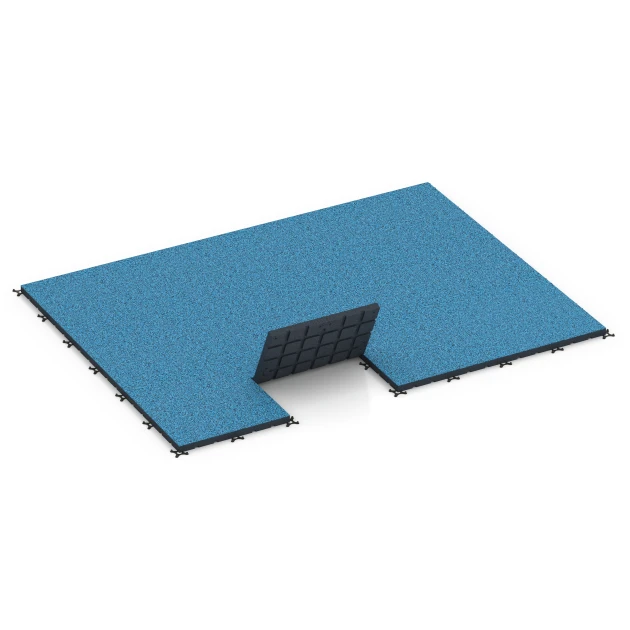Typische Verlegung oder Einbausituation für den Artikel 7148 von WARCO - Suelo de gimnasio para exterior, Farbton Atlántico in der Abmessung 60 x 60 x 4 cm | 0,36 m².