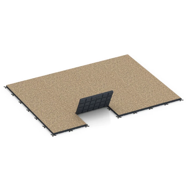 Typische Verlegung oder Einbausituation für den Artikel 7149 von WARCO - Suelo de gimnasio para exterior, Farbton Ratán in der Abmessung 60 x 60 x 4 cm | 0,36 m².